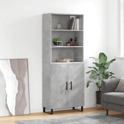 Berkfield Highboard Concrete Grey 69.5X34X180 Cm Engineered Wood - thumbnail 1