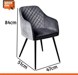 Spot On Dealz Accent Chair Velvet Dining Chairs Small Side Occasional Armchair Lounge Bedroom Chairs  - thumbnail 3