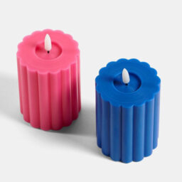 Ohs Set Of 2 Ribbed Flameless Led Candles Decorative Lights Party Home - thumbnail 4
