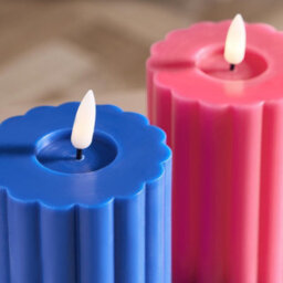 Ohs Set Of 2 Ribbed Flameless Led Candles Decorative Lights Party Home - thumbnail 2