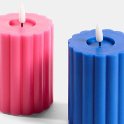 Ohs Set Of 2 Ribbed Flameless Led Candles Decorative Lights Party Home - thumbnail 5