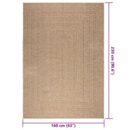 Berkfield Rug Zizur 160X230 Cm Jute Look Indoor And Outdoor - thumbnail 8