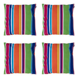 icon Indoor And Outdoor Waterproof Filled Cushion Set Of 4 Technicolour Stripe - thumbnail 1