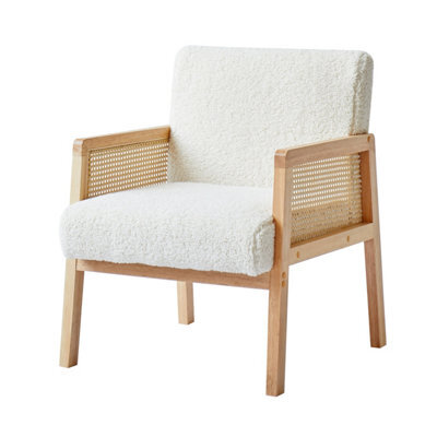 Nordlys Ood Lounge Chair In Rattan And Bouclé White Countryside Style Living Room - image 1