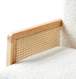 Nordlys Ood Lounge Chair In Rattan And Bouclé White Countryside Style Living Room - thumbnail 9