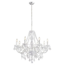 Luminosa Lighting Luminosa Clarence 8 Light Chandelier Acrylic & Chrome Finish, E14 - thumbnail 4