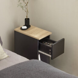 Sobuy Fbt111-Schx2, Set Of 2 Slim Bedside Table Bedside Cabinet Narrow Side Table Nightstand With Drawer And Shelf, Black - thumbnail 5