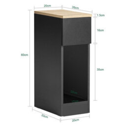 Sobuy Fbt111-Schx2, Set Of 2 Slim Bedside Table Bedside Cabinet Narrow Side Table Nightstand With Drawer And Shelf, Black - thumbnail 3