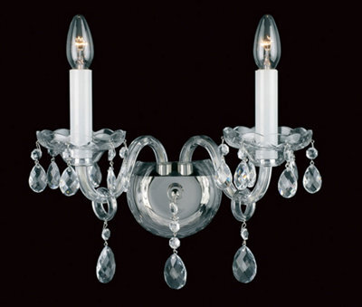 Luminosa Lighting Luminosa Dolni Crystal Nickel Candle Wall Lamp