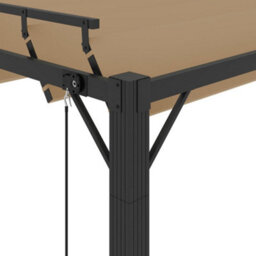 Berkfield Modern Gazebo With Louvered Roof 3X3 M Taupe Fabric And Aluminium - thumbnail 6