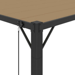 Berkfield Modern Gazebo With Louvered Roof 3X3 M Taupe Fabric And Aluminium - thumbnail 7