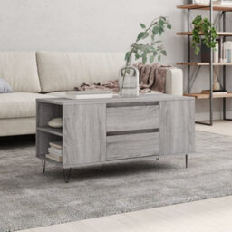 Berkfield Modern Coffee Table Grey Sonoma 102X44.5X50 Cm Engineered Wood - thumbnail 2