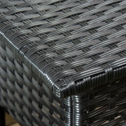 Wyld Haus Varilu Black Rattan Outdoor Coffee Table 50 X 50 Cm - Woven Top, Galvanised Steel Frame - thumbnail 7