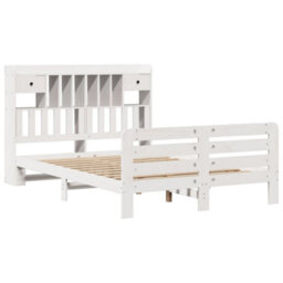 Berkfield Bookcase Bed Without Mattress White 140X200 Cm Solid Wood Pine - thumbnail 3
