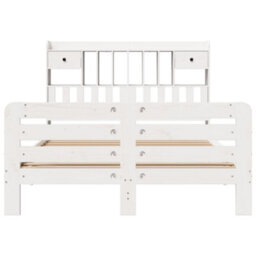 Berkfield Bookcase Bed Without Mattress White 140X200 Cm Solid Wood Pine - thumbnail 4