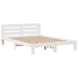 Berkfield Bookcase Bed Without Mattress White 140X200 Cm Solid Wood Pine - thumbnail 5