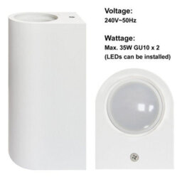 Long Life Lamps Company Modern White Ceramic Up & Down Contemporary Indoor Wall Light Lamp M0046 - thumbnail 5