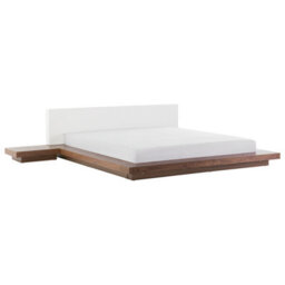 Beliani Bed Zen 180 X 200 Cm (Eu Super King) Brown Ash Wood - thumbnail 4