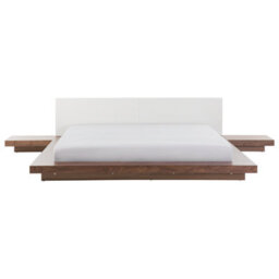 Beliani Bed Zen 180 X 200 Cm (Eu Super King) Brown Ash Wood - thumbnail 1
