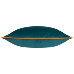 furn. Furn Meridian Velvet Piped Feather Rich Cushion, Teal/clementine, 55 X 55Cm - thumbnail 2
