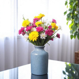 Ceramic Speckled Pattern Vase - Blue - thumbnail 2