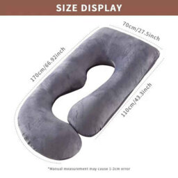 Detachable J-Shaped Maternity Pillow  Velvet Side-Lying Support - thumbnail 2
