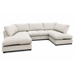 Preston U Shaped Jumbo Cord Full Back Cream Corner Sofa - thumbnail 2