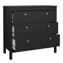 Wyld Haus Gossmere Matt Black 3-Drawer Chest Of Drawers - thumbnail 6