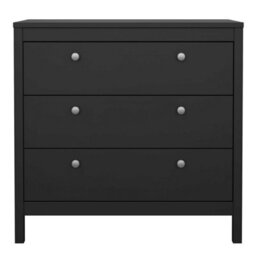 Wyld Haus Gossmere Matt Black 3-Drawer Chest Of Drawers - thumbnail 3