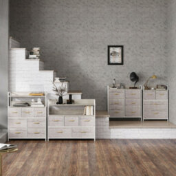 Homcom Bedroom Chest Of Drawers 6 Drawer Dresser W/ Shelf, Natural - thumbnail 9