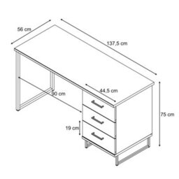 Dorel Sardinia Computer Desk, Artisan Oak - thumbnail 8