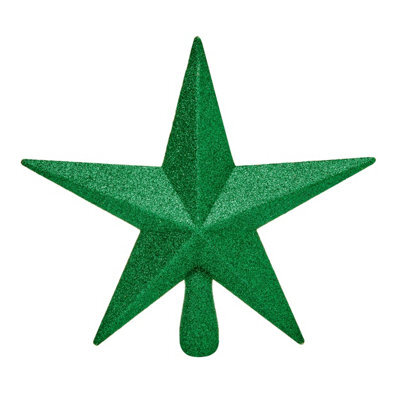 Premier Decorations Limited Green Christmas Tree Star Topper Plastic Green Glitter Tree Decoration 20Cm - image 1