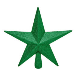 Premier Decorations Limited Green Christmas Tree Star Topper Plastic Green Glitter Tree Decoration 20Cm