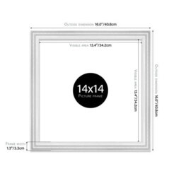 14X14 White Ornate Picture Frame (35.6 X 35.6Cm) Poster, Photo, Artwork, Gallery Wall Or Print - thumbnail 2