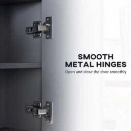 Grey Wall Mounted Bathroom Cabinet With Mirror And Shelves - thumbnail 4