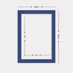 Ak Frames 70X50Cm Blue Picture Mounts To Fit 60X40Cm Aperture Size - Mount Board Only (No Frame Included) - thumbnail 3