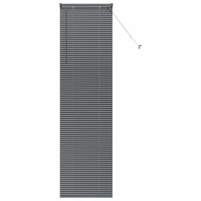 Berkfield Modern Window Blind With Curtains Manual Dark Grey Aluminium