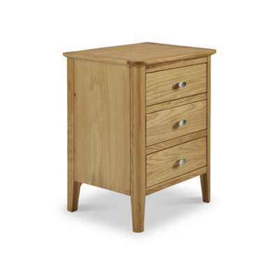 Alba Oak 3 Drawer Bedside Table - Fully Assembled By Roseland Furniture - image 1
