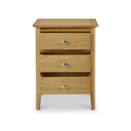 Alba Oak 3 Drawer Bedside Table - Fully Assembled By Roseland Furniture - thumbnail 7