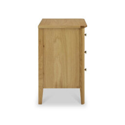 Alba Oak 3 Drawer Bedside Table - Fully Assembled By Roseland Furniture - thumbnail 4