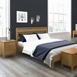 Alba Oak 3 Drawer Bedside Table - Fully Assembled By Roseland Furniture - thumbnail 5