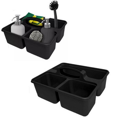 Graphite Medium Cleaning Caddy Plastic Basket Tote Tidy Tray Handle Carry All Organiser - image 1