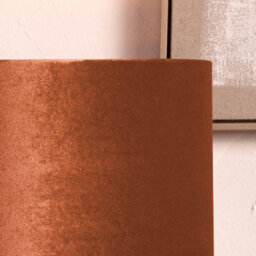 Pacific Lifestyle 45Cm Terracotta Velvet Cylinder Lampshade Floor Table Lamps - thumbnail 2
