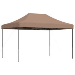 Walplus Foldable Party Tent Garden Gazebo Canopy Pop-Up Brown 410X279X315 Cm - thumbnail 5