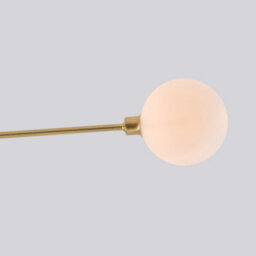 Houseof Brass 3 Light Frosted Glass Orb Straight Arm Flush Ceiling Light - Gold - thumbnail 4