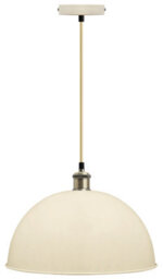 Long Life Lamps Company Large Vintage Ceiling Pendant Light Metal Cream Finish Lamp Shade M0093 - thumbnail 4
