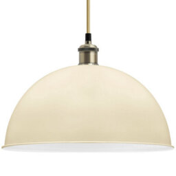 Long Life Lamps Company Large Vintage Ceiling Pendant Light Metal Cream Finish Lamp Shade M0093 - thumbnail 1