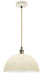 Long Life Lamps Company Large Vintage Ceiling Pendant Light Metal Cream Finish Lamp Shade M0093 - thumbnail 3