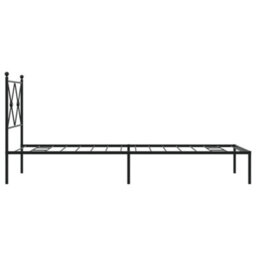 Berkfield Metal Bed Frame Without Mattress With Headboard Black 75X190Cm - thumbnail 5