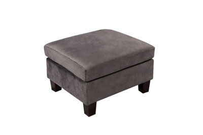 Comfy Living Brushed Velvet Footstool In Mottled Mink
